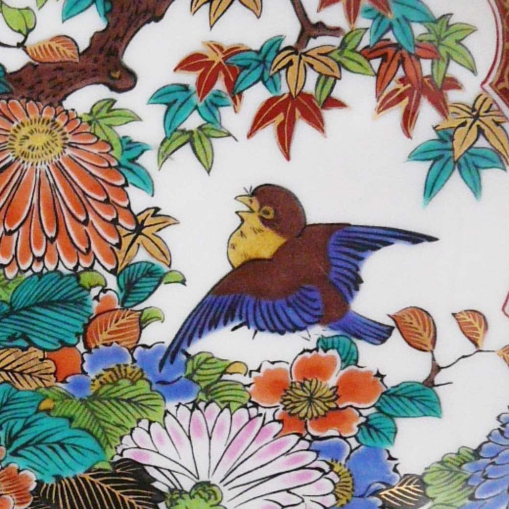 時代 九谷 庄三 金彩色絵 花唐人文 茶器揃 箱付き 時代 九谷