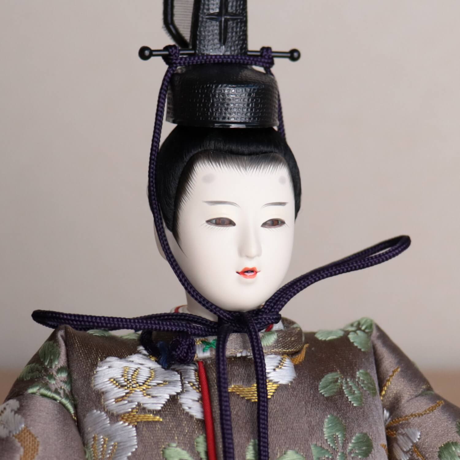 清水久遊作 ひいな 芥子 正絹西陣織「梅共柄」京からかみ屏風「深紅