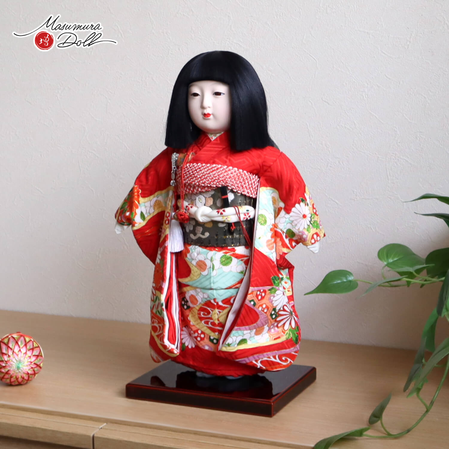元賀章介作 10号(尺二) 着尺 別染め 流水に花 京友禅 手縫い衣装 赤