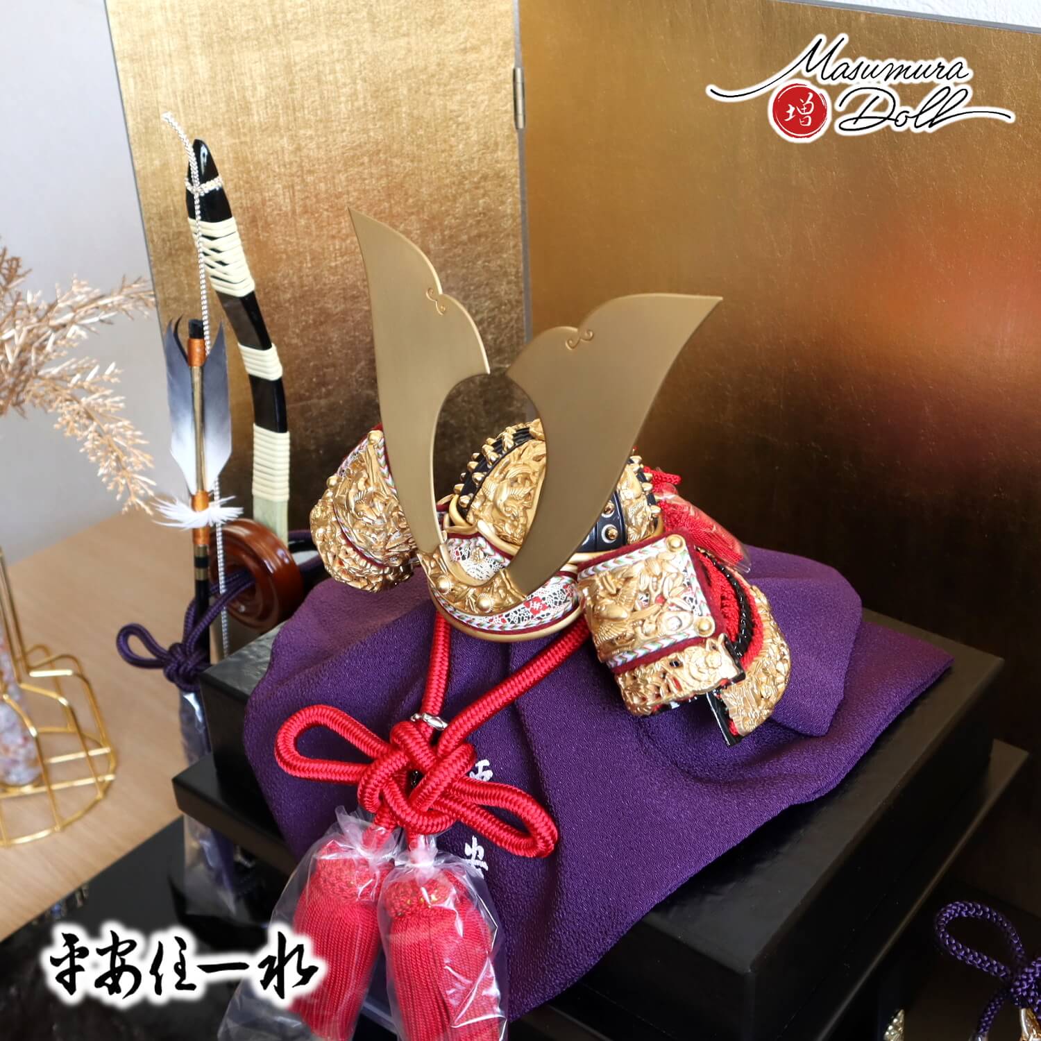 京都・平安一水作 京8号 国宝 極上竹雀 赤糸縅 黒小札共吹き返し兜 京