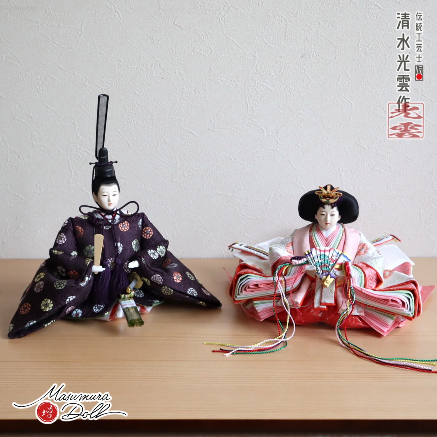 新作 伝統工芸士・清水光雲作 25号 芥子 正絹西陣織 梅花紋 共柄 本