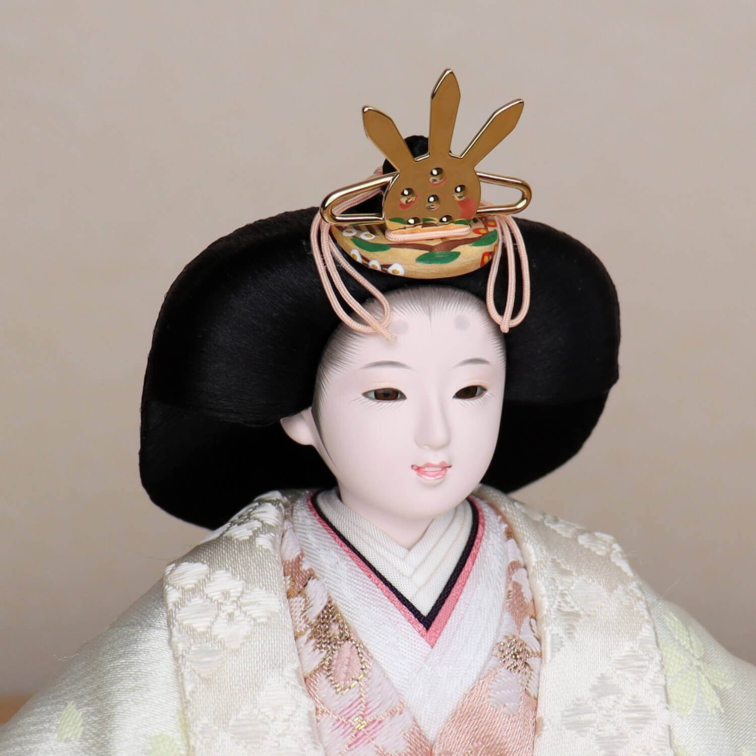 最新作 内閣総理大臣賞受賞作家 松宝作 25号 芥子 ホワイト 桜刺繍