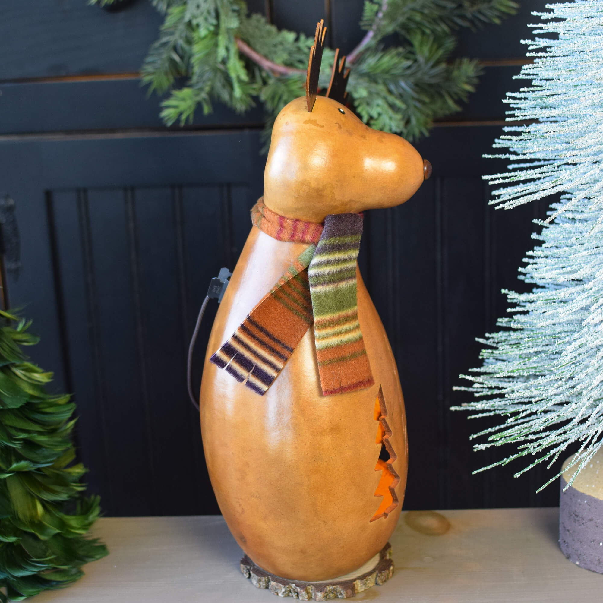 Miles Small Tall Lit Moose outdoors animals Wildlife Winter Gourd