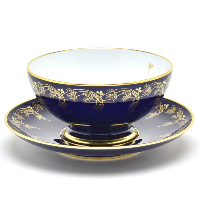 セーブル(Sevres) ミルク碗皿(450cc) エミスフェリキ セーブルブルー