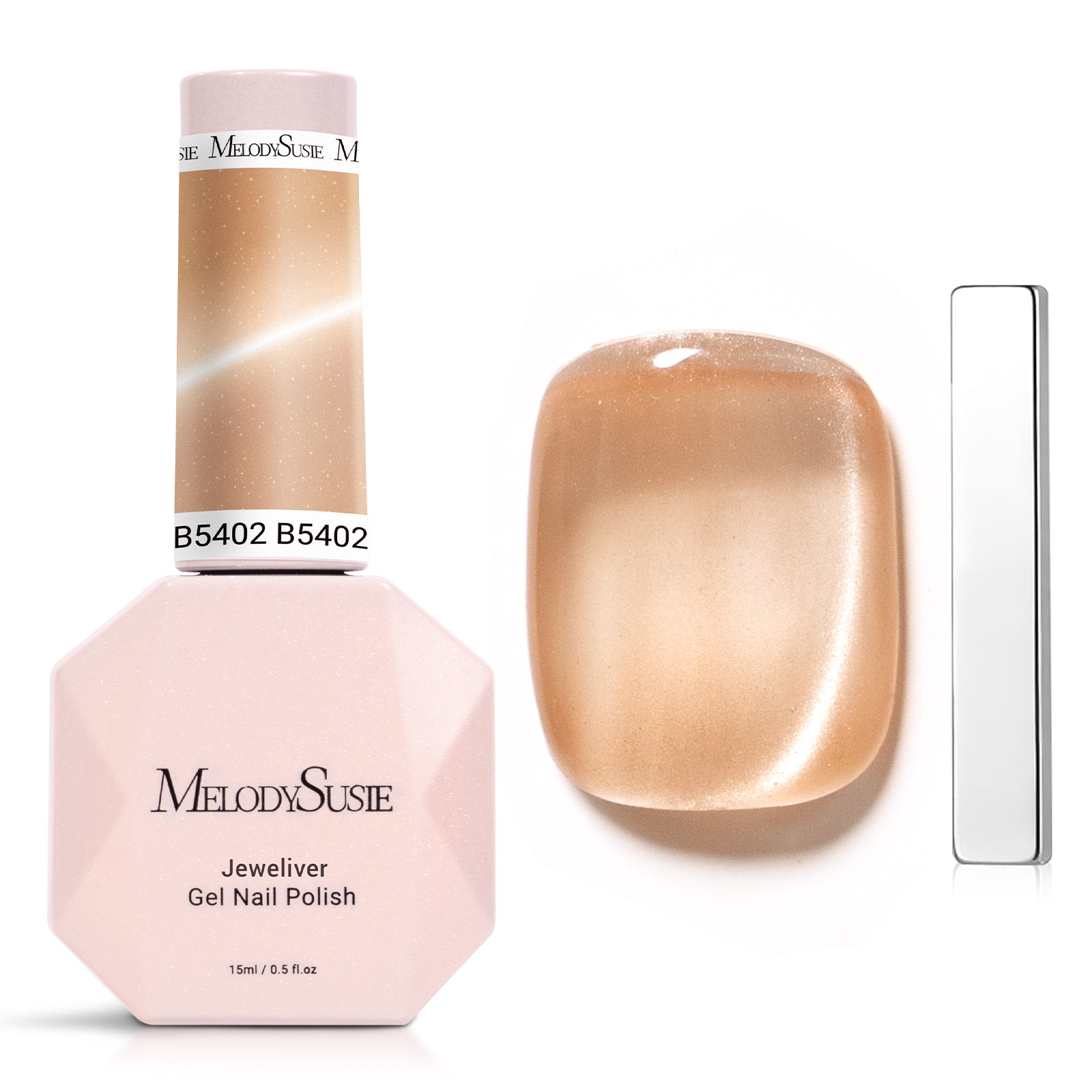 Jeweliver Cat Eye Gel Nail Polish 0.5 fl oz/15ml - Nude Apricot C40