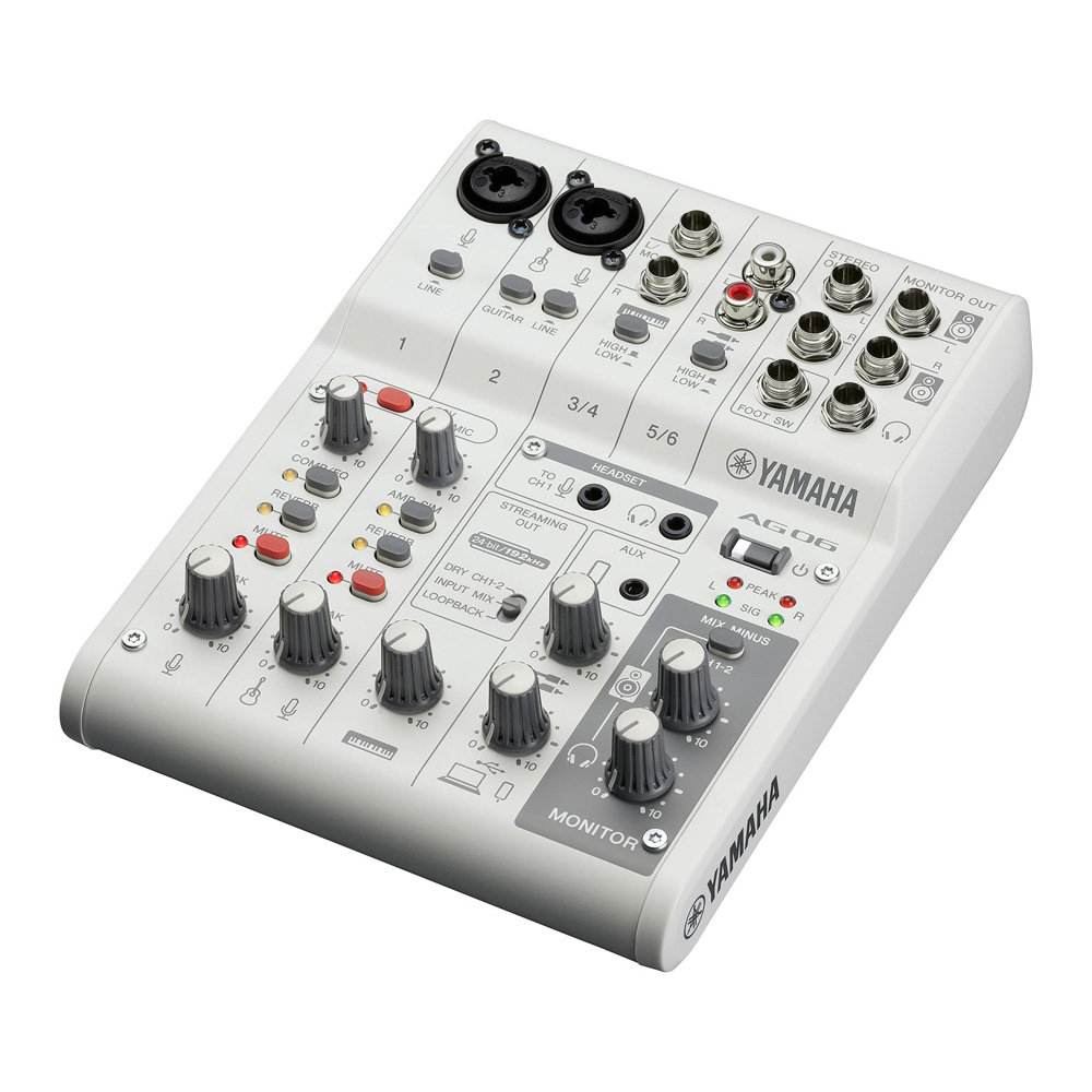 YAMAHA WEBキャスティングミキサー AG06mk2 WHITE【福山楽器センター】