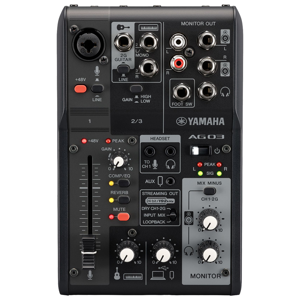 YAMAHA WEBキャスティングミキサー AG03mk2 Black(リーズナブルな