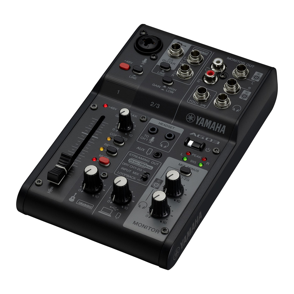 YAMAHA WEBキャスティングミキサー AG03mk2 Black (Lightning端子搭載