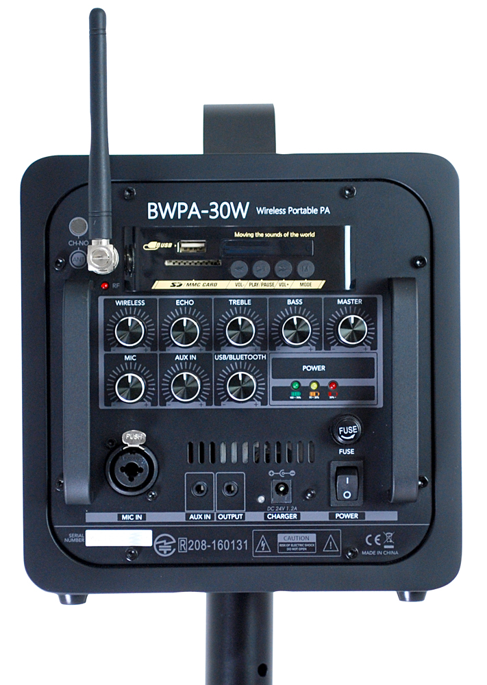 内蔵バッテリーで動く ワイヤレスマイク1本＋30W BELCATスピーカー