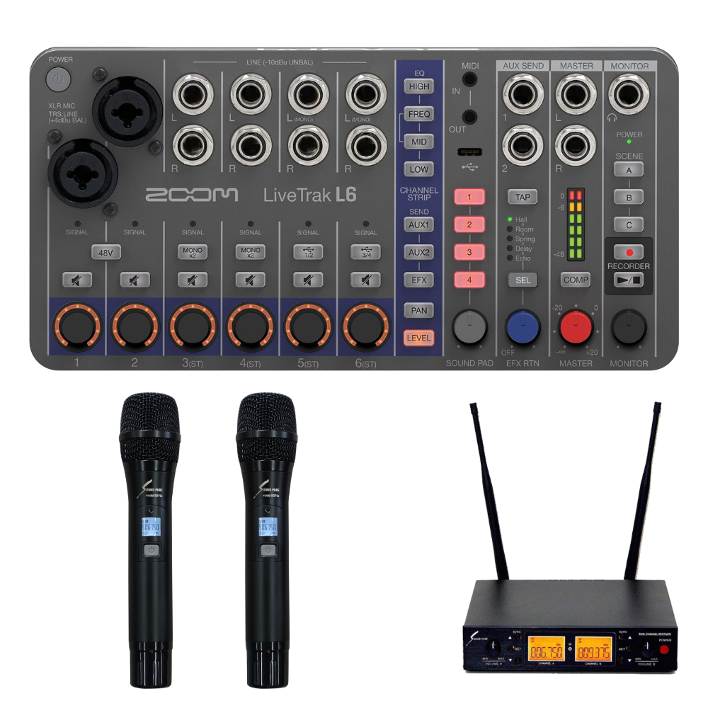 ZOOM マルチトラックレコーダー L6 (ワイヤレスマイク2本セット)【福山