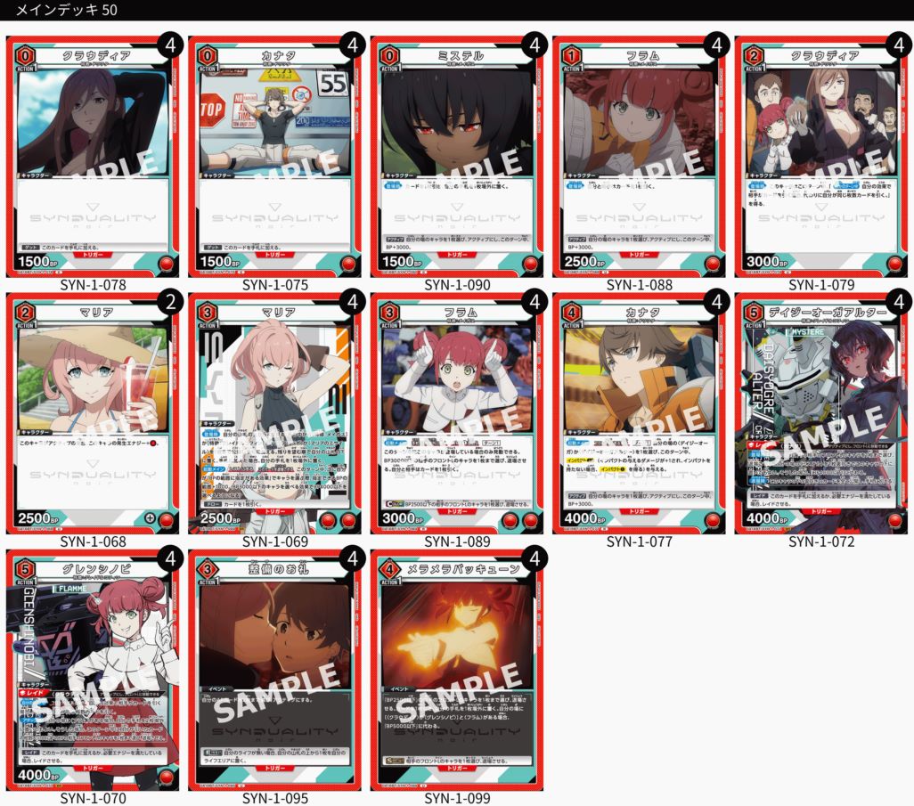 TORECARDSコラボ】SYNDUALITY Noir：【赤】赤色混成デッキ 販売ページ