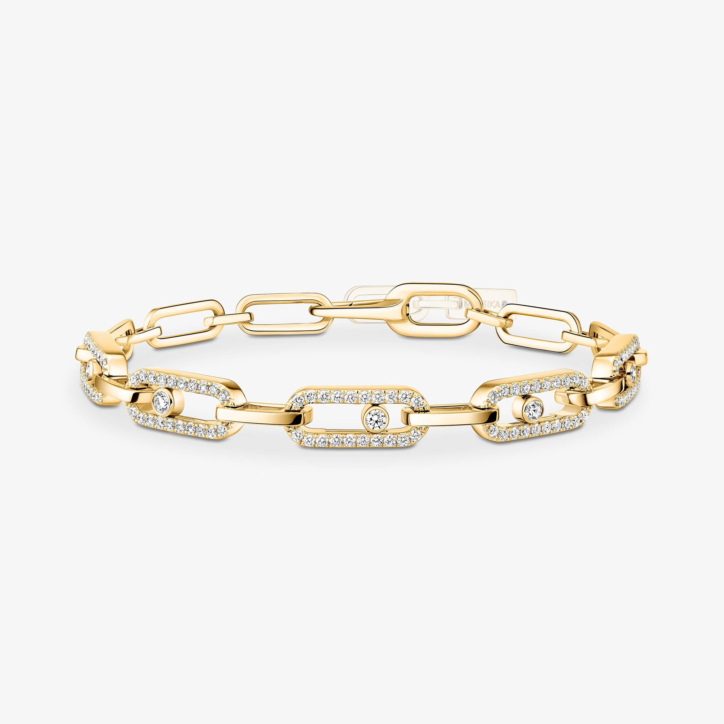 Move Link Diamond Bracelet in Yellow Gold | Messika 12187-YG