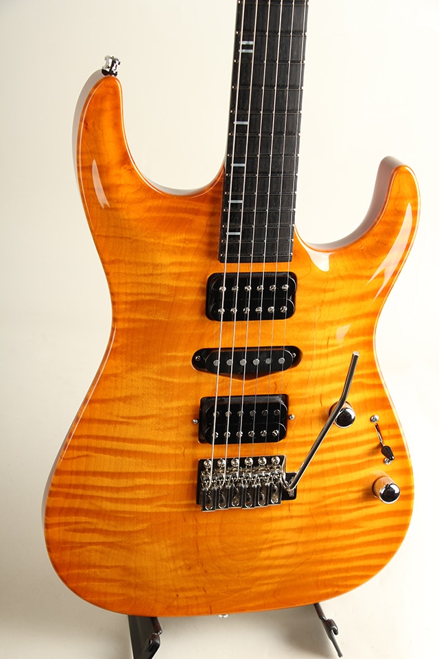 Neck-Through Carve Top 1pcs Figured Maple Top Mahogany H/S/H Trans