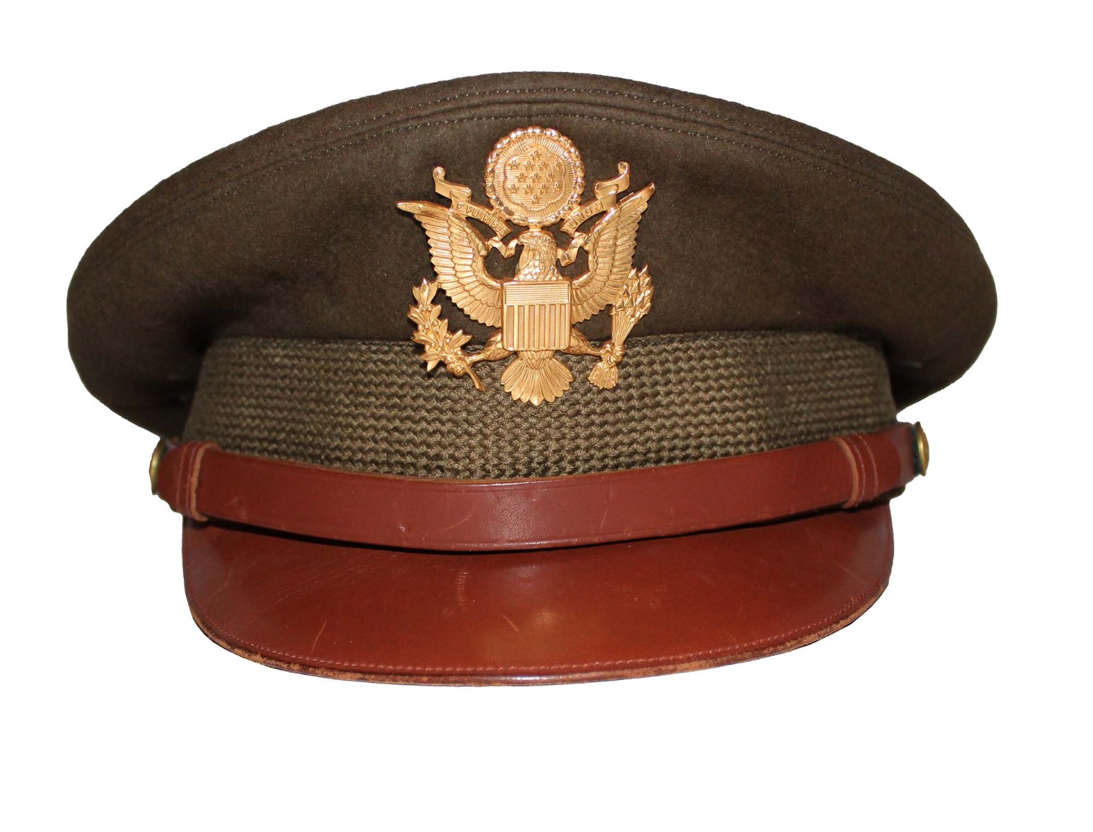 ORIGINAL U.S. WWII USAAF OFFICER WOOL CRUSHER CAP BY LUXENBER OF