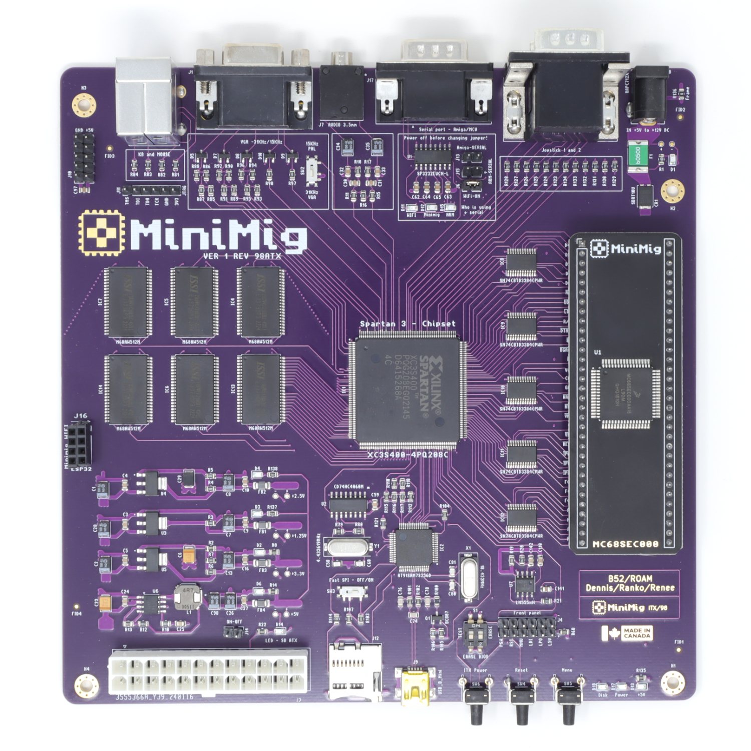 Minimig v1.98itx 6MB (Purple ENIG), CPU MC68SEC000 – MiniMig