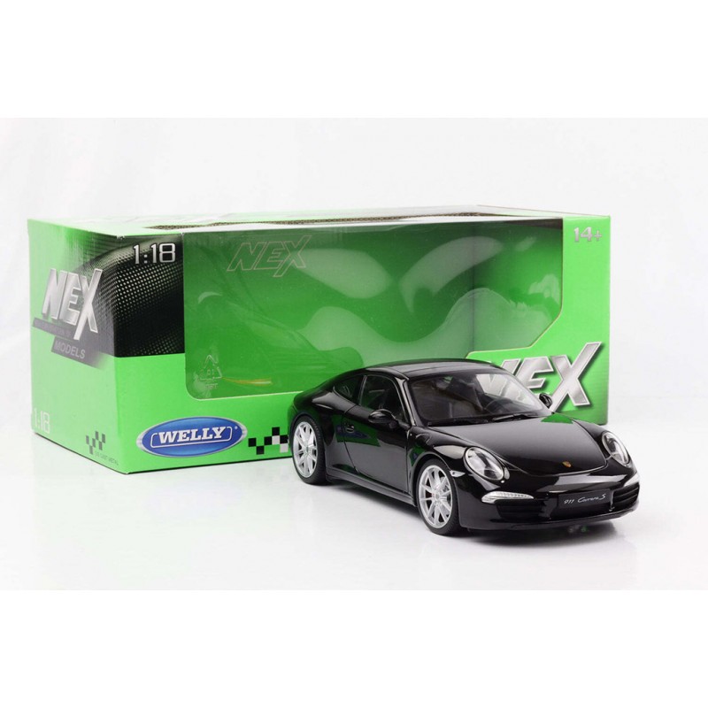 Porsche 911 991 Carrera S 2012 Black Welly WEL18047W - Miniatures