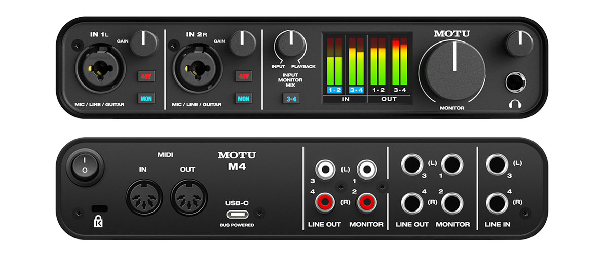 MOTUからUSB Type-C接続オーディオI/F 、M2とM4の2機種発表！ESS