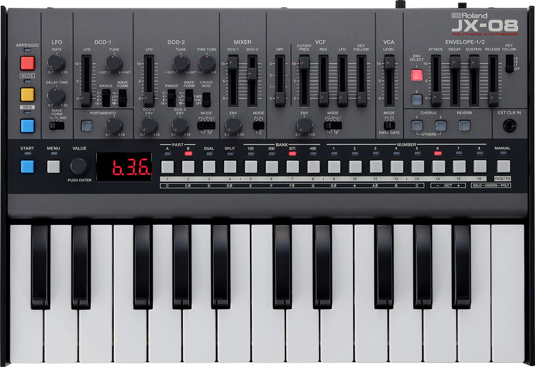 RolandがBoutiqueシリーズの最新ラインナップとしてJD-08、JX-08を発売