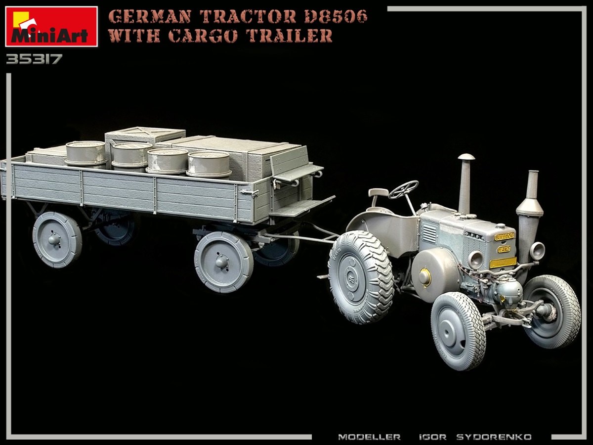 ミニアート[MA35317]1/35 ドイツトラクターD8506 貨物トレーラー付