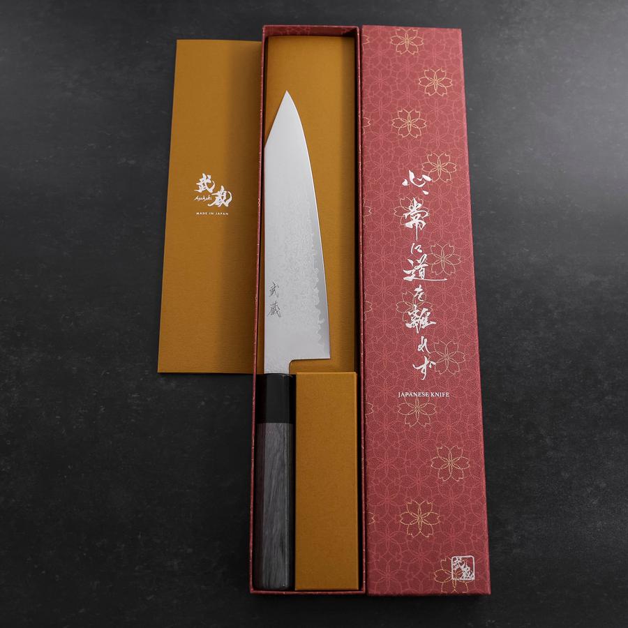 切付牛刀 VG-10 ダマスカス 八角コムプライト(レッド)柄 210mm – MUSASHI
