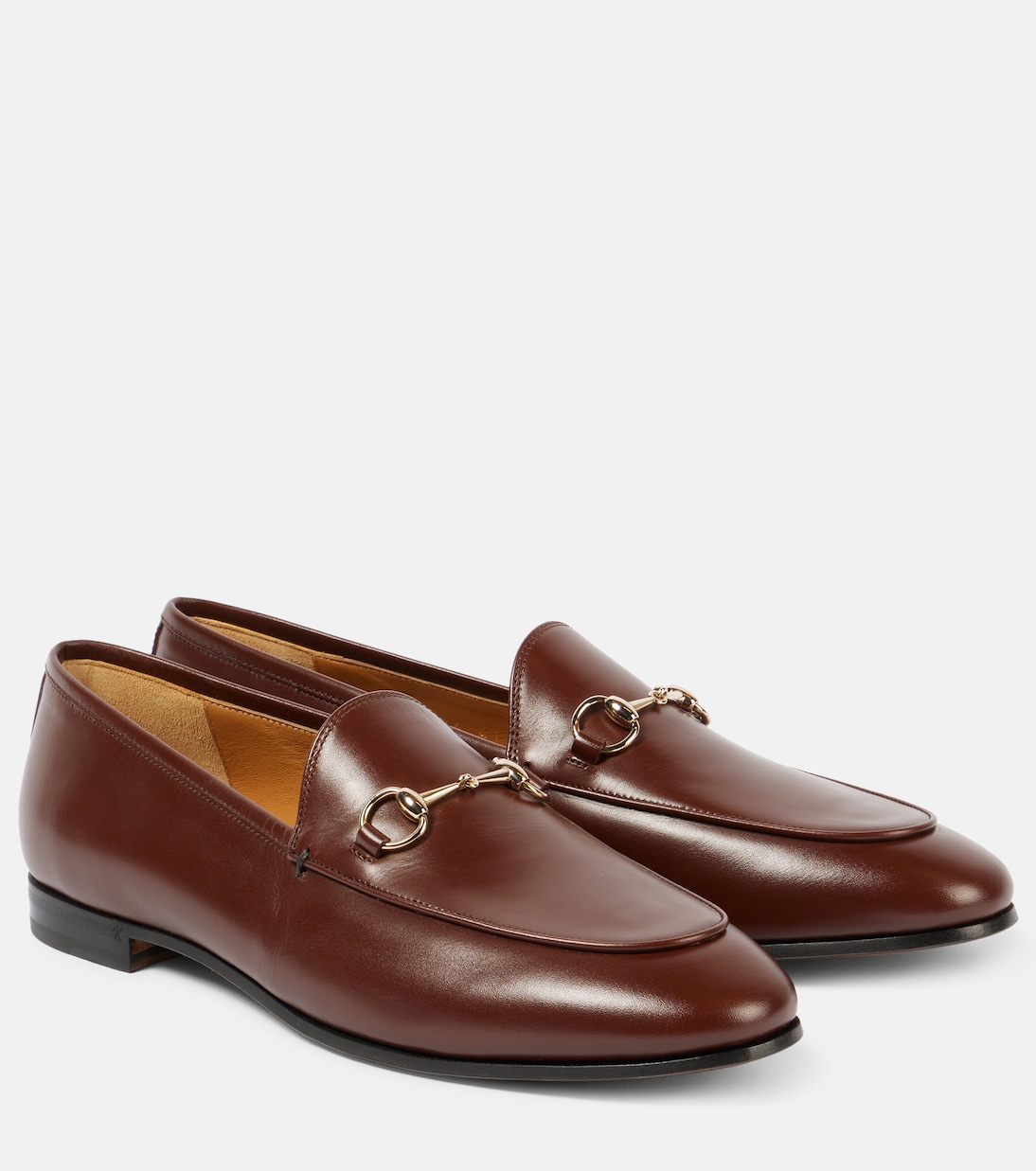 Jordaan Horsebit leather loafers in brown - Gucci | Mytheresa