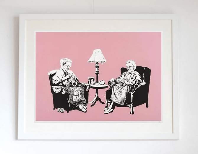 Banksy（バンクシー）-Grannies Pest ControlのCOA付き作品を販売 ー