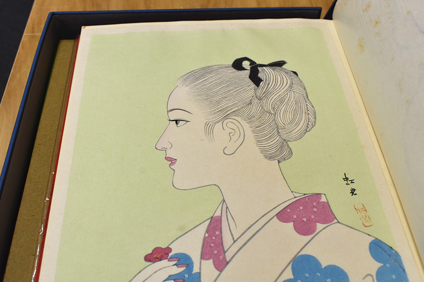 蕗谷虹児、、美人画、希少な画集より、新品高級額・額装付、状態良好