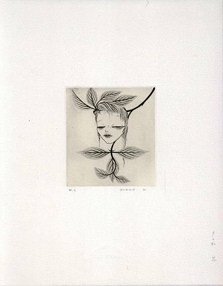Donge Kobayashi / 小林ドンゲ版画「夕の虹 花」 | Natsume Books