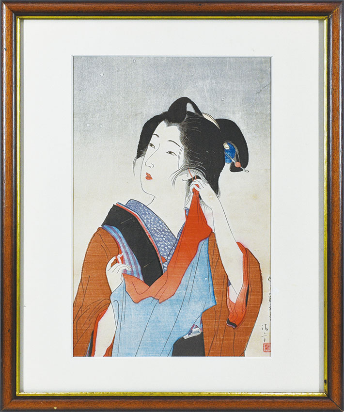 鏑木清方版画額「薄雪」 | Natsume Books