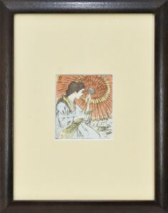 藤島武二版画額「梅の香り」 | Natsume Books