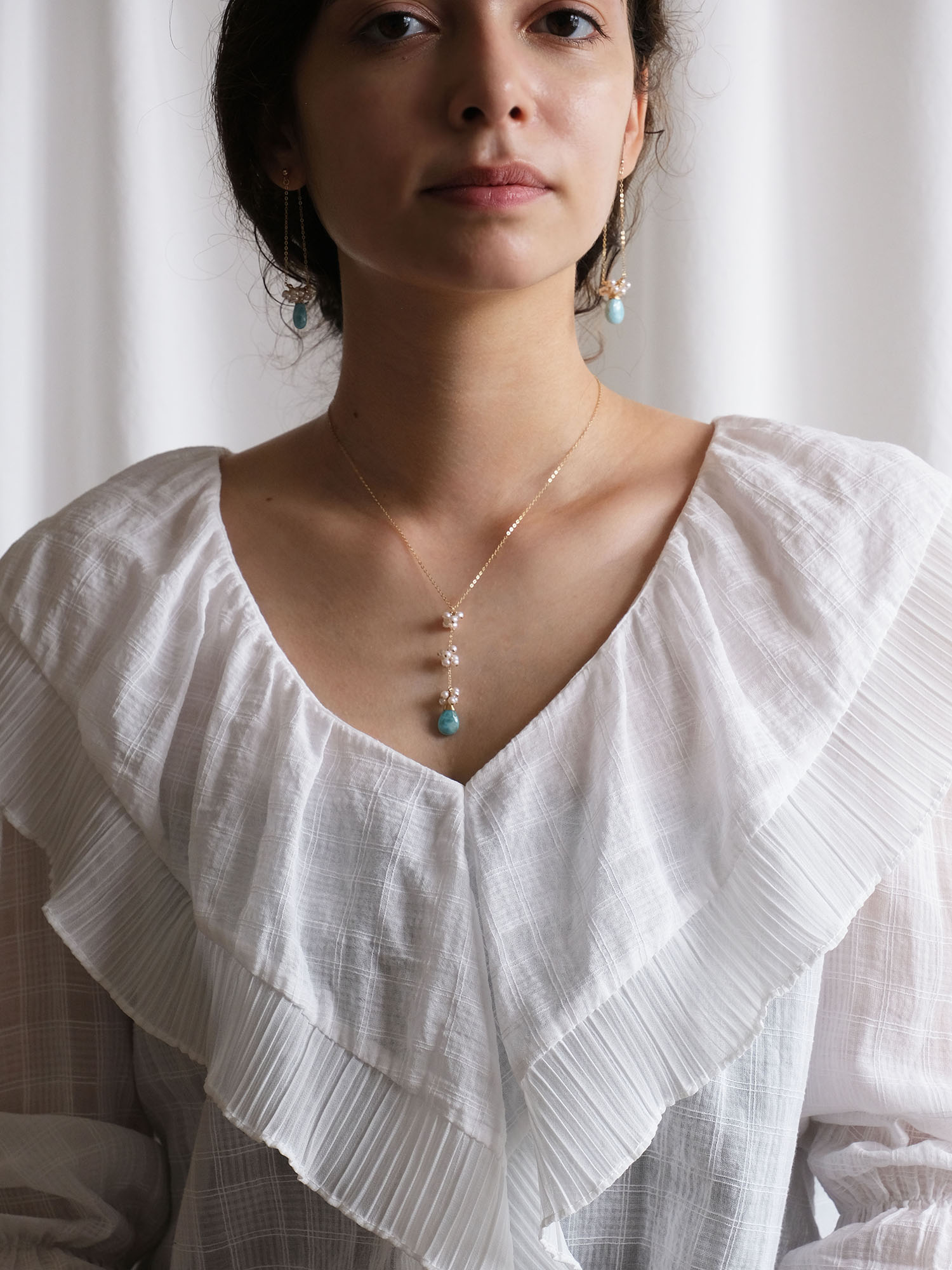 ラリマーブランコイヤリング | NATURALI JEWELRY(ナチュラリ ジュエリ