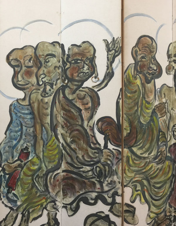 岩崎巴人 十六羅漢図/掛け軸 絵画の買取.販売.表装/長良川画廊