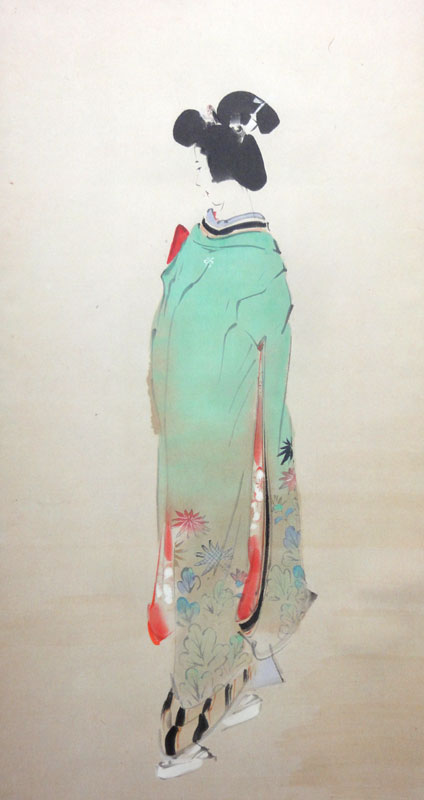 伊東深水 美人図/掛け軸 絵画の買取.販売.表装/長良川画廊