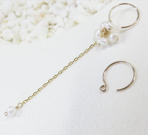 K10YG 丸フックピアス 丸線0.7mm: K10(10金)│アクセサリーパーツの