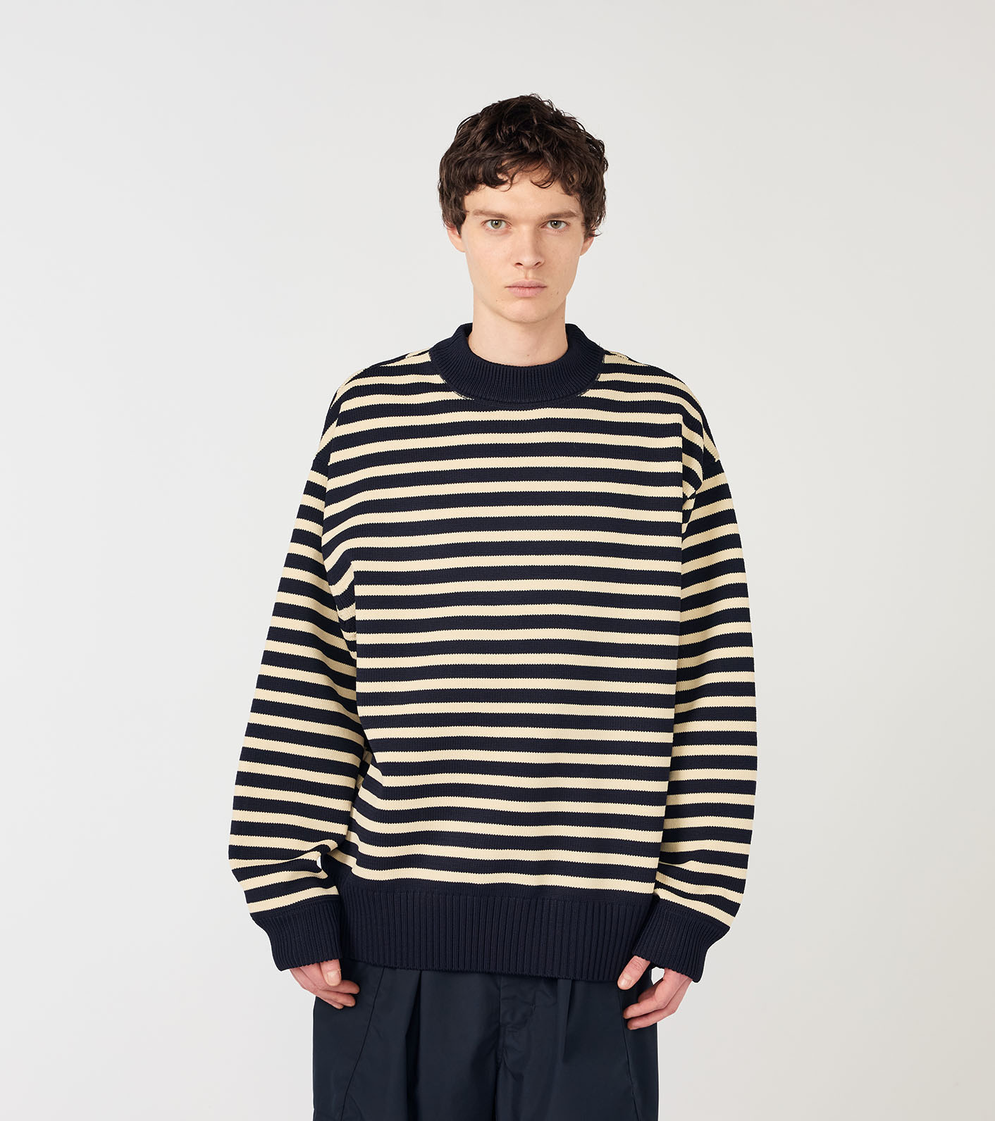 nanamica / Mock Neck Stripe Sweater