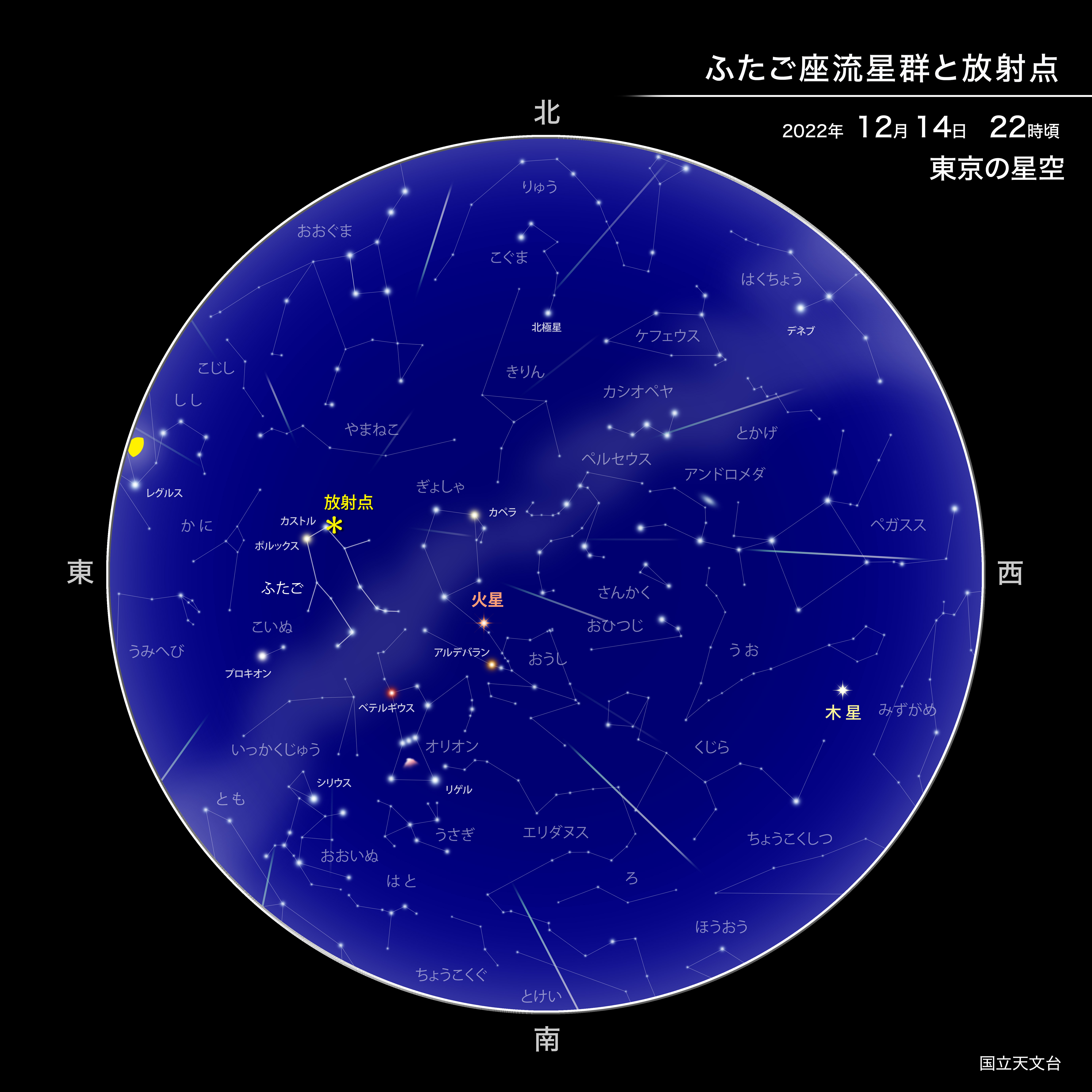 ふたご座流星群が極大（2022年12月） | 国立天文台(NAOJ)