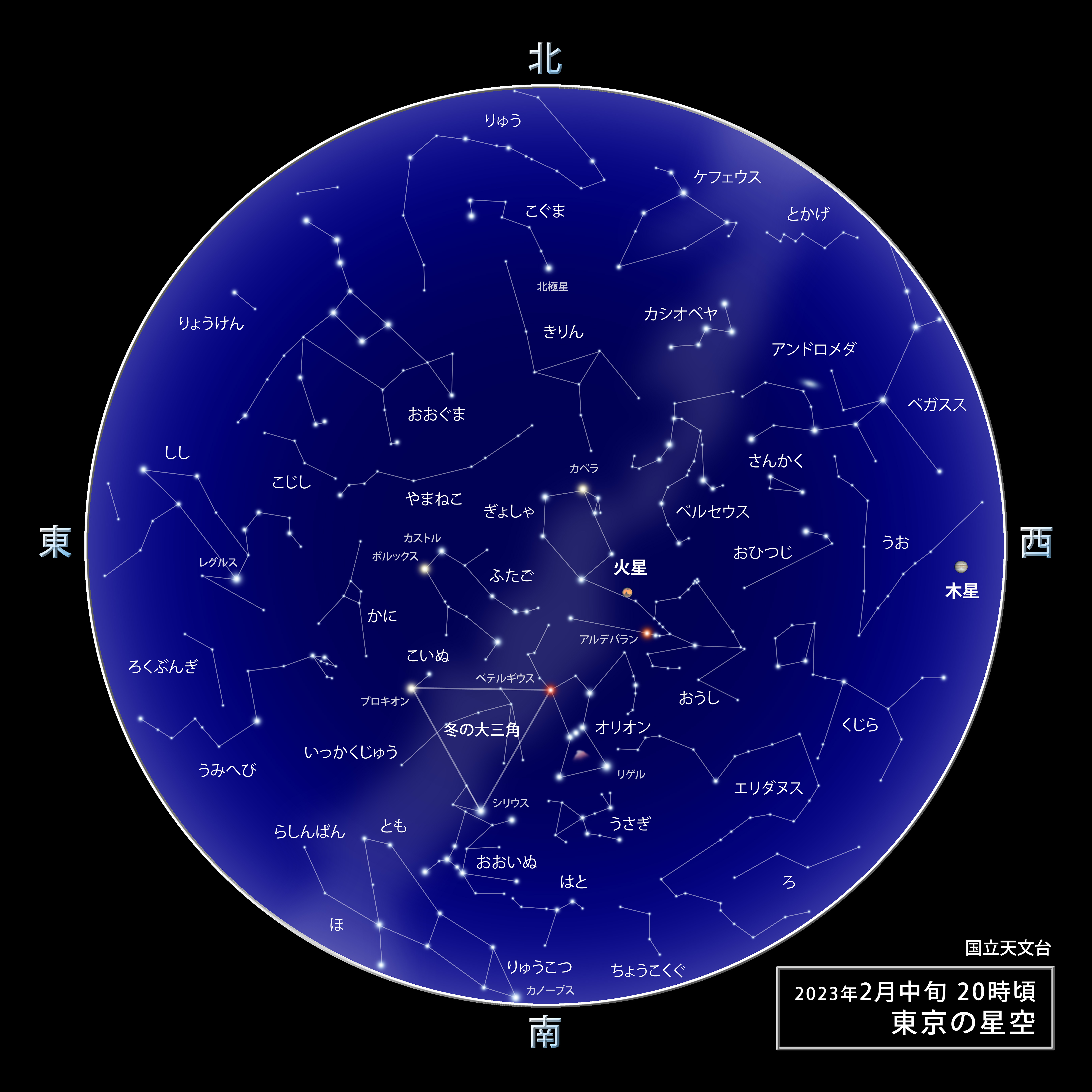 東京の星空・カレンダー・惑星（2023年2月） | 国立天文台(NAOJ)