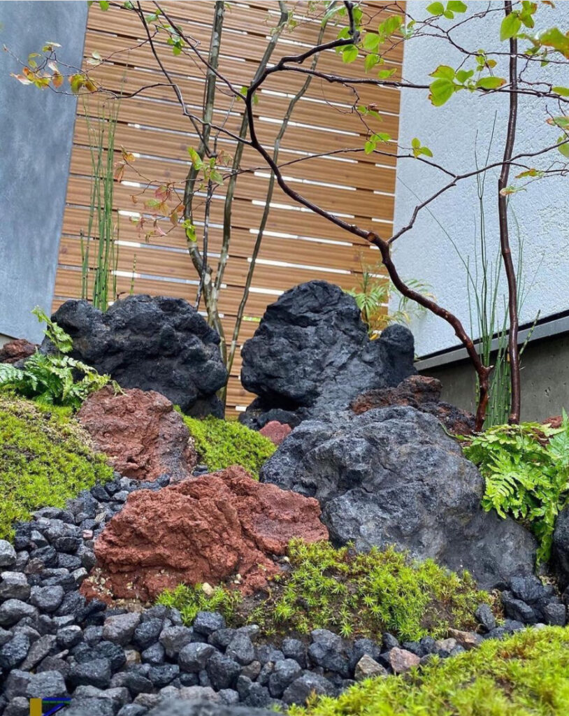 浅間溶岩石215キロ庭石石石材 庭坪庭ガーデニング