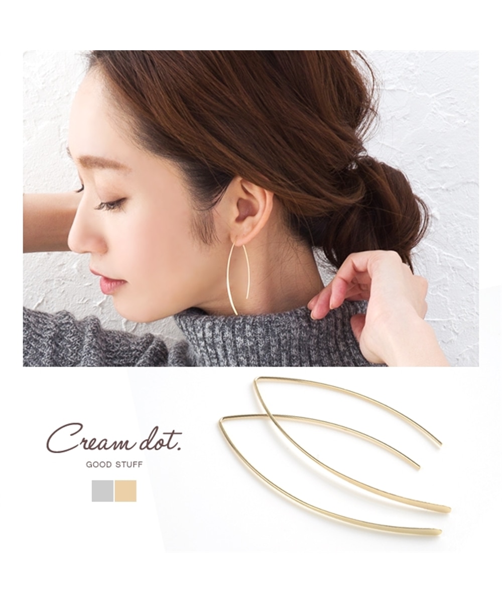 Creamdot.】凛とした大人顔にアーモンドラインの大ぶりフックピアス