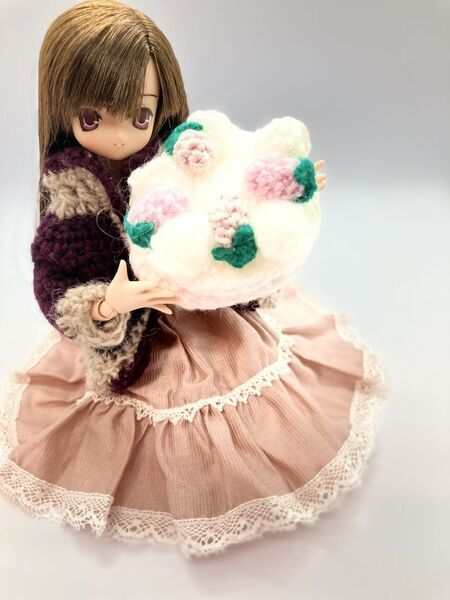 あみぐるみ 』〔ピンクのホールイチゴショートケーキ〕 - N's doll&Cafe