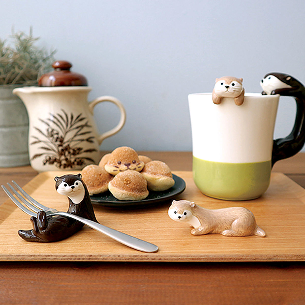 カワウソと一緒にティータイム カワウソカフェ カワウソマグ＆スプーン
