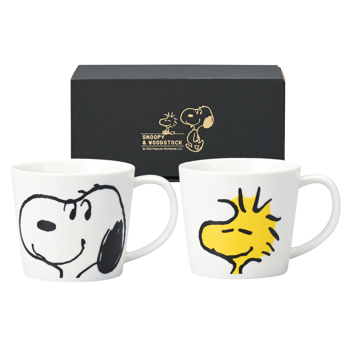 PEANUTS スヌーピー＆ウッドストック スマイルフェイス ペアマグセット