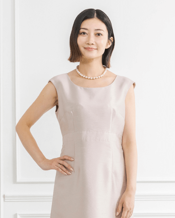 ピンクベージュ】シャンブレーシャンタン ストレートライン ロング