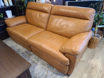 ニトリ NATUZZI / ナツッジ 総本革使用 電動リクライニングソファ 3人