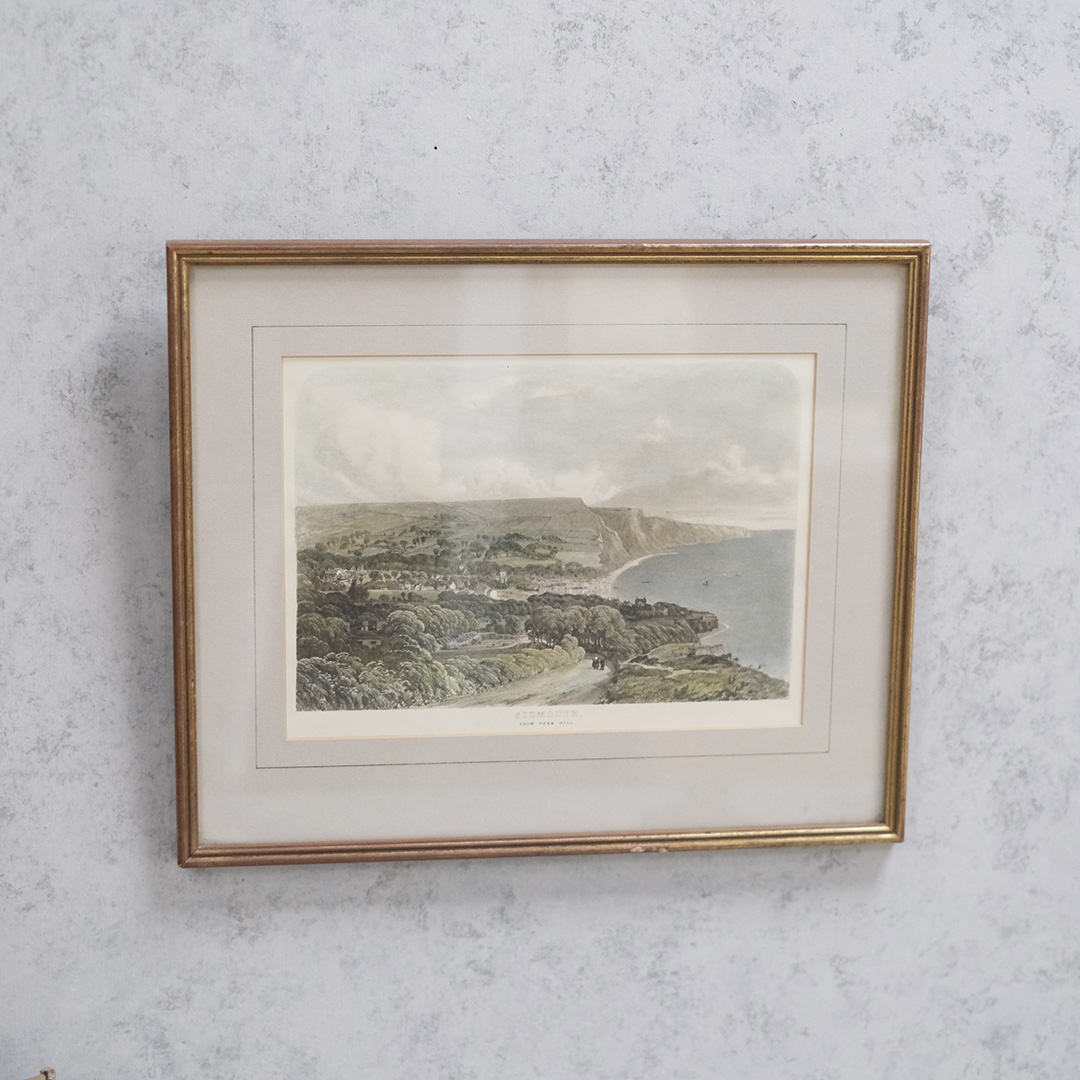 アンティークリトグラフ 湾岸都市プリマス イギリス 石版画 | 雑貨と