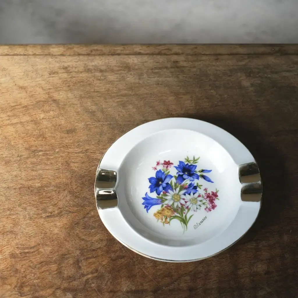 ヴィンテージアシュトレイ 灰皿 スイス 花柄 Cottier Frères（コティエ