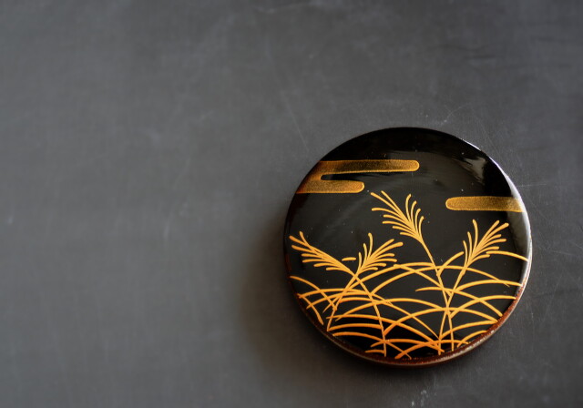 Antique Sam's Collection武蔵野蒔絵香合 景雲作 茶道具