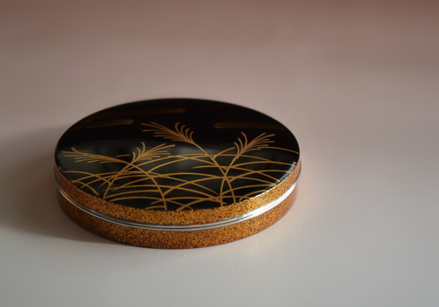 Antique Sam's Collection武蔵野蒔絵香合 景雲作 茶道具