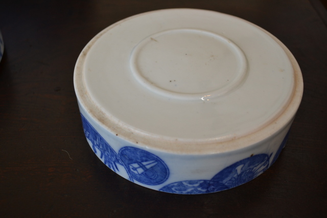 染付印判円柱重箱 4段重 お重 Antique Sam's Collection