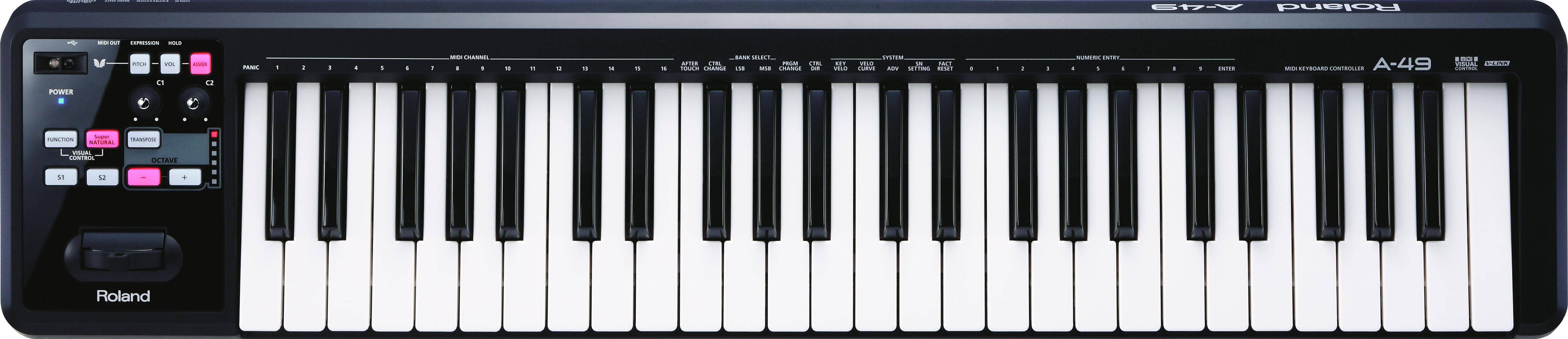 Buy sasku Roland A-49 Midi Keyboard Controller Black | Sam Ash Music